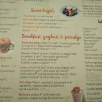 Menu at Bagels & Beans in Eindhoven