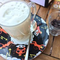 Chocolate melt, plant based milk at Bagels & Beans in Eindhoven