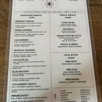 February menu  at PRANA Cafe Holistic Food in Koh Tao