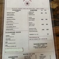 February menu  at PRANA Cafe Holistic Food in Koh Tao