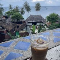 Iced oat latte average   at PRANA Cafe Holistic Food in Koh Tao