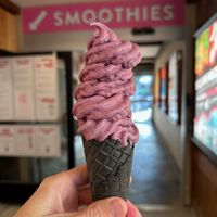 Blueberry cashew-based ice cream at Hundo-P - The Smoothie Bar in Whistler