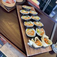 Vegan gimbap - didn’t eat the kimchi side most likely has fish   at Samcheongdang - 삼청당 in Seoul