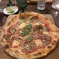 Vegan pizza pepperoni  at Plant Bistro in Ubud