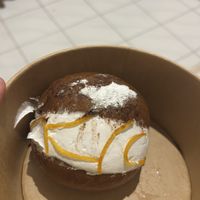 Choc orange brioche dessert   at Plant Bistro in Ubud