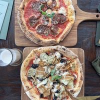 Pizzas Peperoni, Capriciosa  at Plant Bistro in Ubud