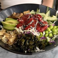 vegan toona poke bowl  at Plant Bistro in Ubud