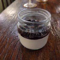 Panna cotta with blueberries at Plant Bistro in Ubud