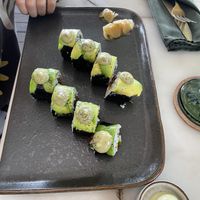 Avocado and mushroom roll  at Plant Bistro in Ubud