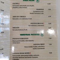 Carta vegana at Bar Echegoyen in Santo Domingo De La Calzada