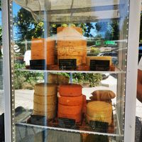 Stand at the Római beach market (Római parti piac) at SajtOm in Budapest
