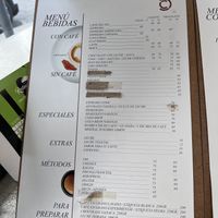 Menu  at Café Cacao in Monterrey