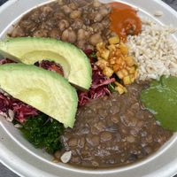 Channa, lentils and kale bowl  at Bombay Sandwich Co. in New York City