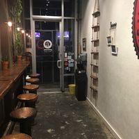 Small seating area at Bombay Sandwich Co. in New York City