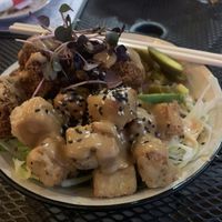 Vermicelle bowl w extra tofu  at Buffalo Rouge Brewing in Kelowna
