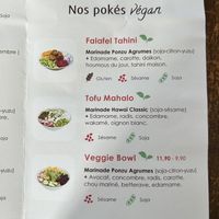 3 great Vegan choices  at Poké Bar in Vannes