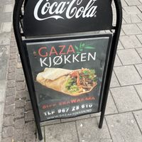 Sign outside   at GazaKjøkken in Oslo