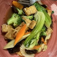 Tofu and mixed vegetables   at Gong De Lin in Melbourne