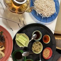 Cold noodles with sauces  at Gong De Lin in Melbourne