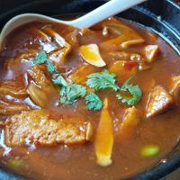 Mushroom tofu clay pot  at Gong De Lin in Melbourne