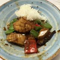 King Oyster mushroom and vegetables (nice flavours, meaty mushrooms)   at Gong De Lin in Melbourne