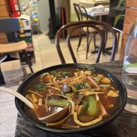 Spicy Hot (re ? tempereature) and Sour Noodle Soup ($3 extra for adding veggies)  at Gong De Lin in Melbourne