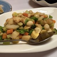 Mushroom and macadamias   at Gong De Lin in Melbourne