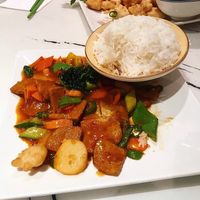 Hot n spicy ‘chicken’ at Gong De Lin in Melbourne