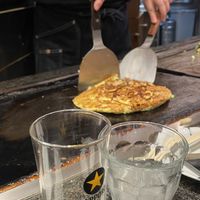   at Okonomiyaki Mizuno in Osaka
