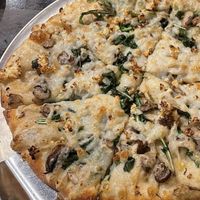 Wild mushroom and arugula pizza with vegan cheese (another personal fave).   at Pizza Luce - Lyndale Ave in Minneapolis