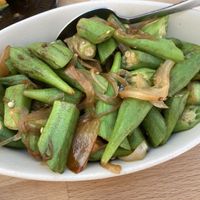Sautéed spicy lady fingers at Burmese Kitchen in San Francisco