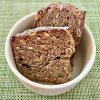 Seeded rye bread  at Al Mizah Restaurant in Abu Dhabi