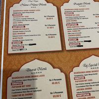 Menü  at Taj India in Bonn