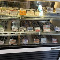 Display for chocolates. Prices range from $1-3. All vegan, except some with honey. at Oh Mi Organics in St Johns