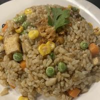 Vegan fried rice with deep-fried tofu  at S Vietnamese Cuisine in Kyoto