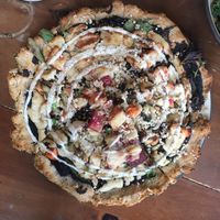 Marinara pizza with cashew cheese at Superfresh Organic Cafe in Brattleboro