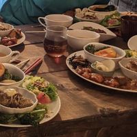 Tomoe kitchen is a vegan 🌱 take away specialty shop.  You may also eat it in a small room with a small table and seats about 4 people.   at Tomoe Kitchen in Kiryu