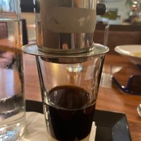 Vietnamese Coffee with condensed soy milk  at Vevi Restaurant III in Vienna