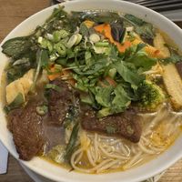 Soup with seitan and “chicken” (hot)  at Vevi Restaurant III in Vienna