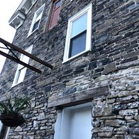 Don't worry, the 3rd floor door to nowhere is sealed shut! ;) at Dharma Bums in New Hope