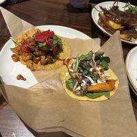Two of the taco options, delicious and filling  at Dharma Bums in New Hope