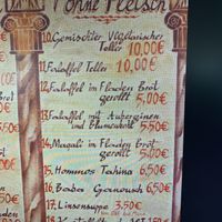 The menu at La Rose in Karlsruhe