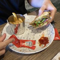 Vegan burger  at The Ruddings in Keswick