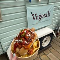 Delicious loaded hot dog!  at Veġetali in Alnwick