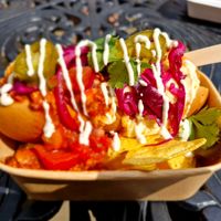 The very colourful Messy Dog at Veġetali in Alnwick