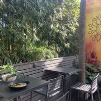 Green space makes outdoor dining pleasant. at Green Bar and Kitchen in Fort Lauderdale