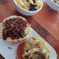 Smoked buger and pasta/cheese at Green Bar and Kitchen in Fort Lauderdale