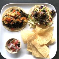 Taco Tuesday!! Two Tacos, salsa, chips and a lemonade for only ten bucks!! at Green Bar and Kitchen in Fort Lauderdale