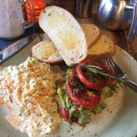 Tomato & Avocado Scrambled Eggs at Mountain Cafe in Aviemore