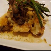 Cauliflower mashed potatoes with mushroom steak at Bauer's in Modesto